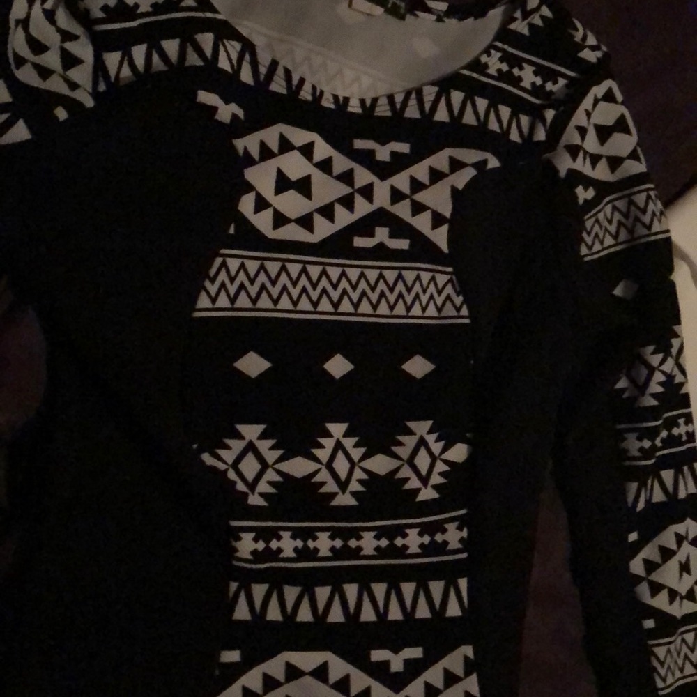 Tight fitted black and white dress